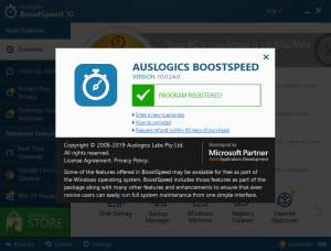 remove auslogics boostspeed free version